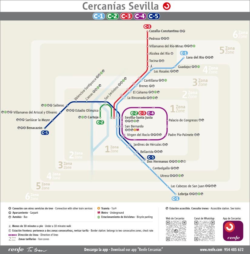 Mapa de Cercanías de Sevilla